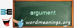 WordMeaning blackboard for argument